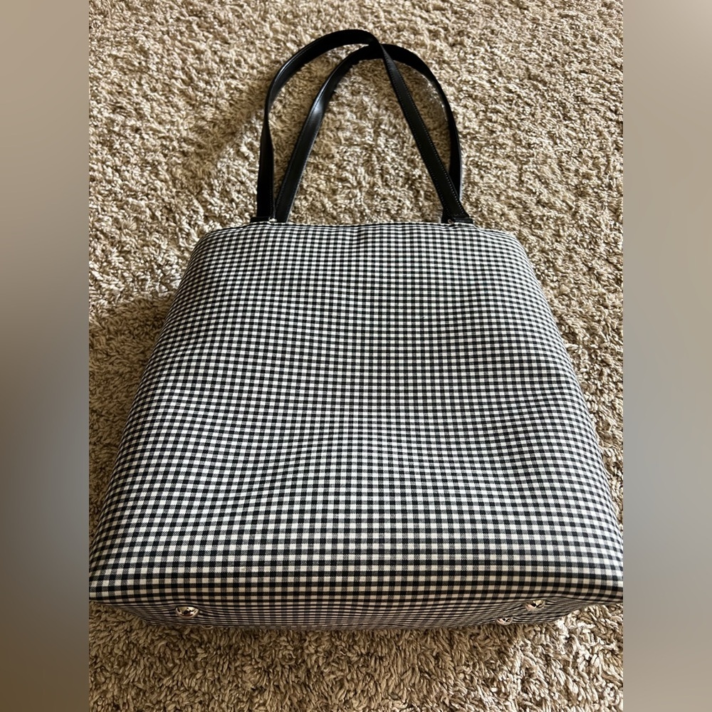 Talbots Black and White Checkered shoulder Bag VTG Gingham Shoulder Bag - Picture 2 of 9